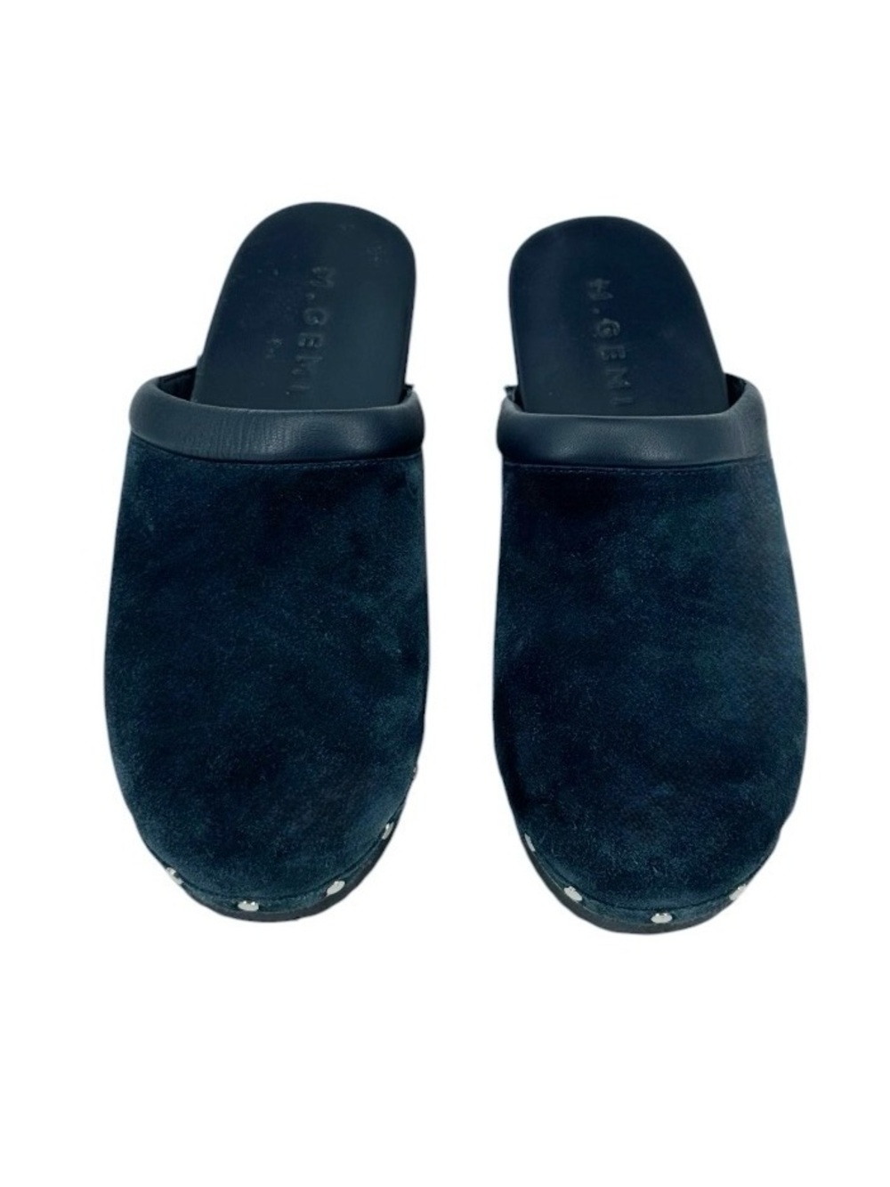 M. Gemi The Greta Suede Clogs Teal Size 8 - Picture 5 of 9